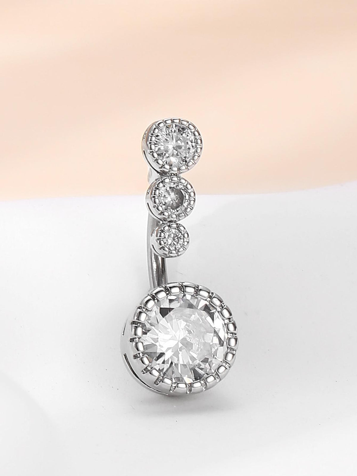Stainless Steel Diamond Navel Ring Jewelry