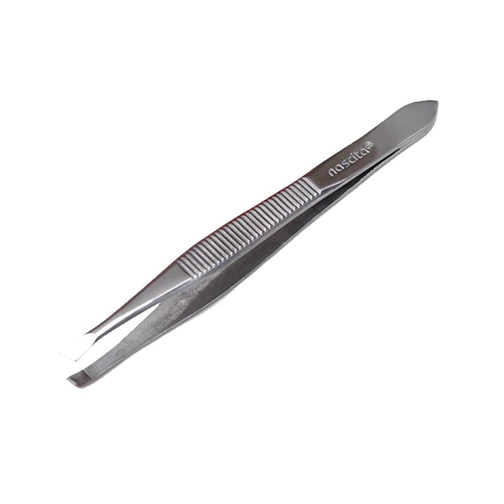 Nascita Chrome Slant Tip Tweezers for Precise Grooming