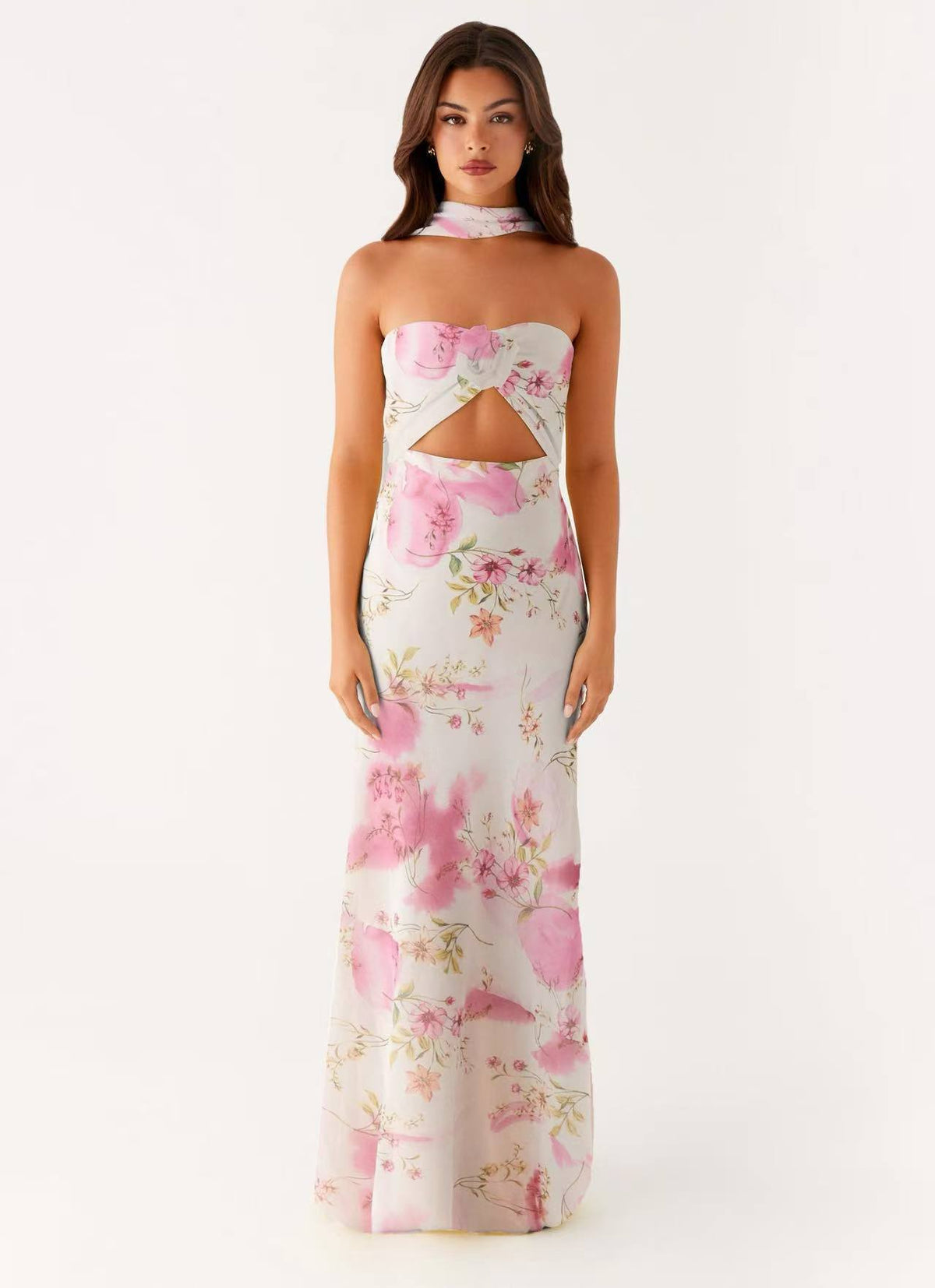 Floral Cut Out Backless Summer Dress