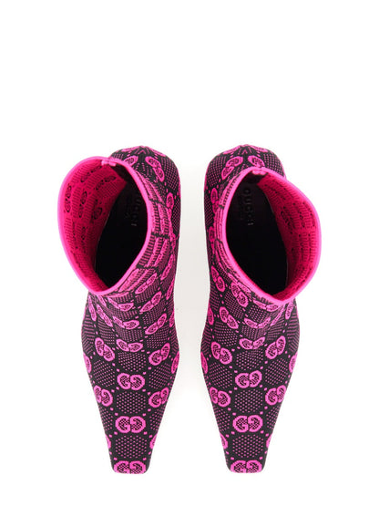 GUCCI Knit Medium Heel Boots - 7.5 cm