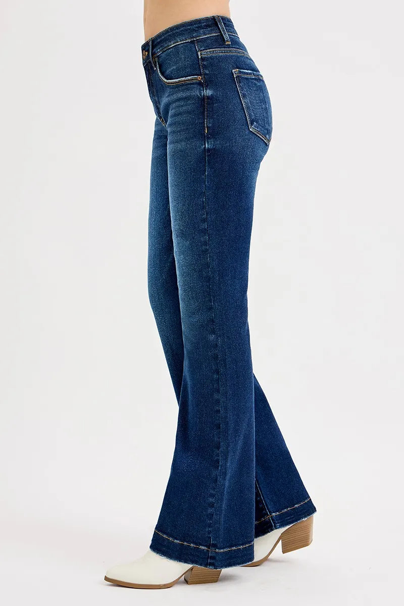 Tummy Control Mid Rise Flare Jeans