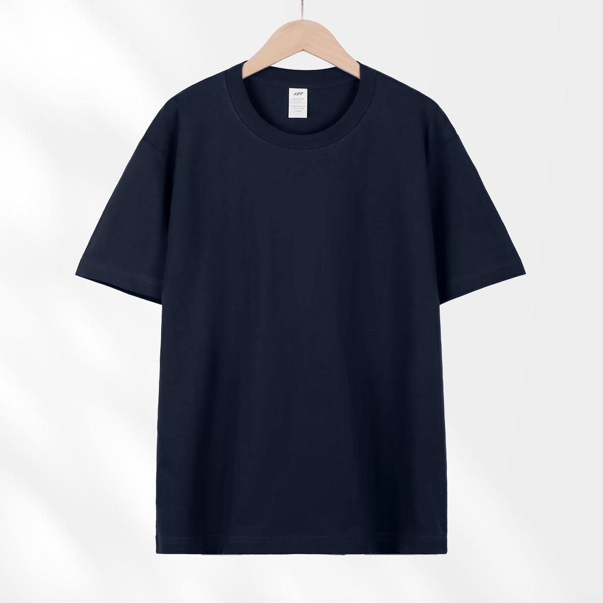 All-Match Crewneck Shoulder Top Solid Color Half-Sleeve