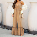Summer Solid Color Sexy Jumpsuit Strap Horn Jumpsuit for Women