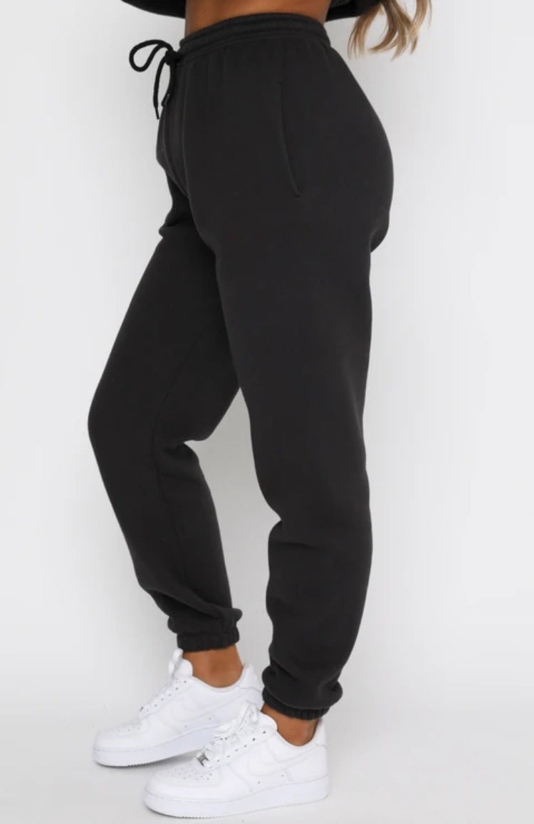 Herbst Winter Einfarbig Rundhals Pullover Damen Lässiger Langarm-Sweater-Anzug