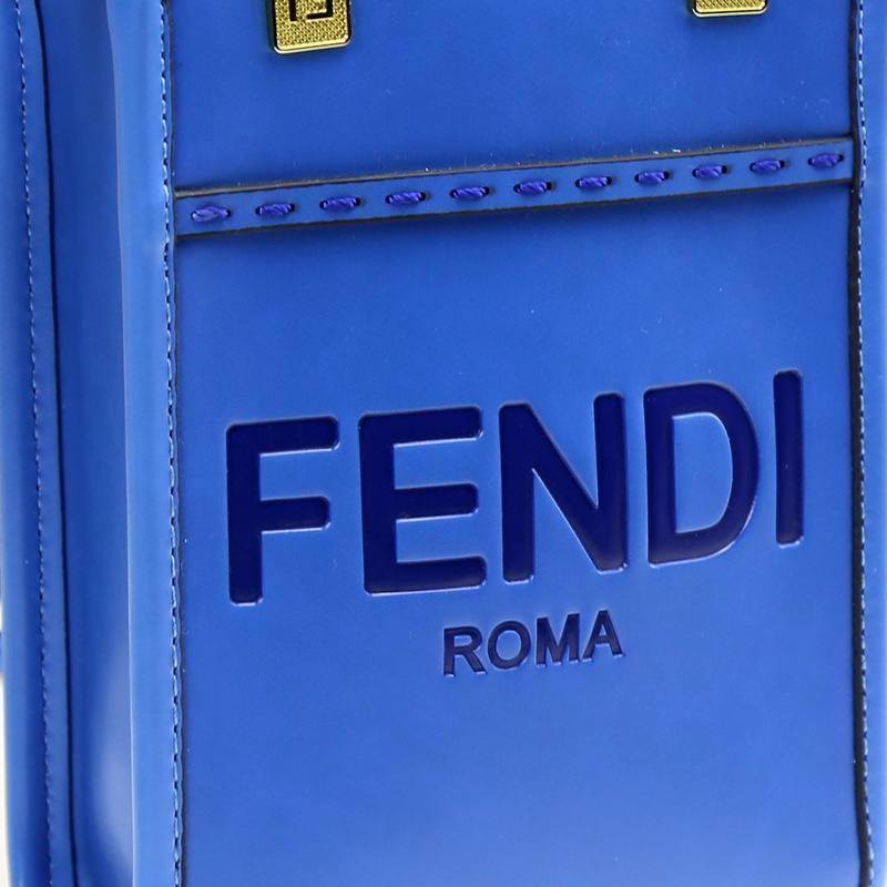 Fendi  Vitello King Plexiglass Logo Embossed Mini Fendi Sunshine Shopper Tote