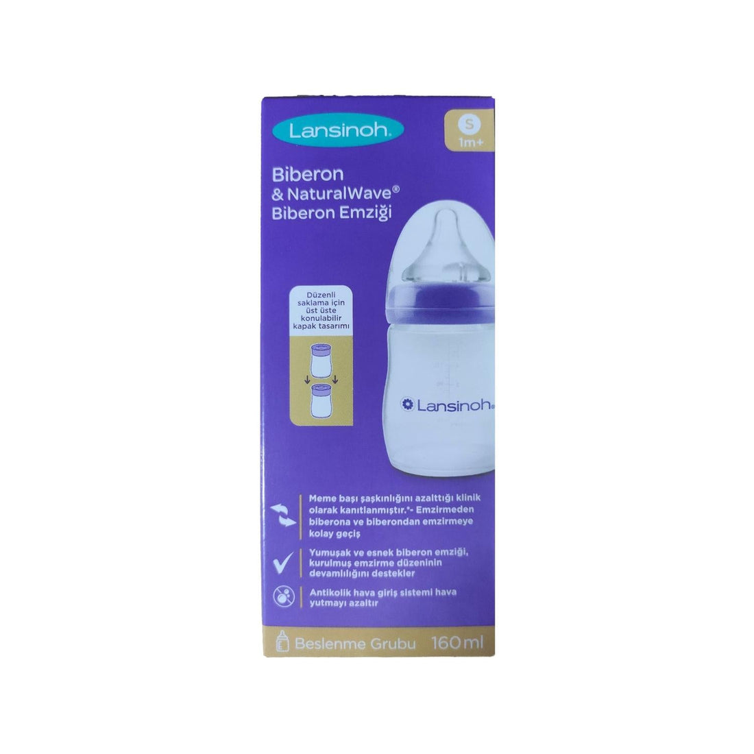 Lansinoh NaturalWave Baby Bottle, 160ml - Safe &amp; Comfortable Feeding Solution for Newborns