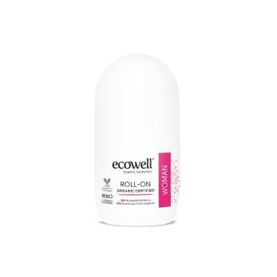Ecowell Organic Roll-On Deodorant for Women: Aluminum, Paraben &amp; Alcohol-Free - Natural Aloe Vera &amp; Myrtle for Sensitive Skin
