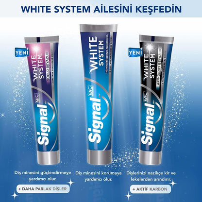 Signal White System Original Whitening Toothpaste - Natural Whitening Ingredients, Gentle on Teeth &amp; Gums - 2.54 fl oz