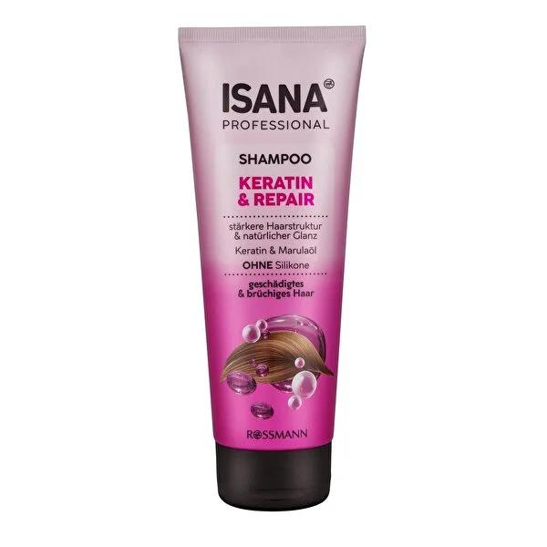 Isana Professional Keratin Shampoo - Repair Damaged Hair, Strengthen Brittle Hair &amp; Reduce Split Ends - Silicone-Free Formula with Marula Oil