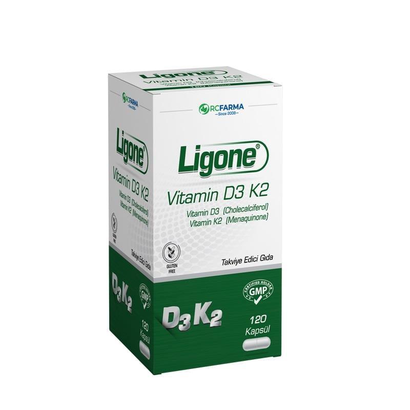 Ligone Vitamin D3 &amp; K2 Bone &amp; Calcium Support 120 Capsules