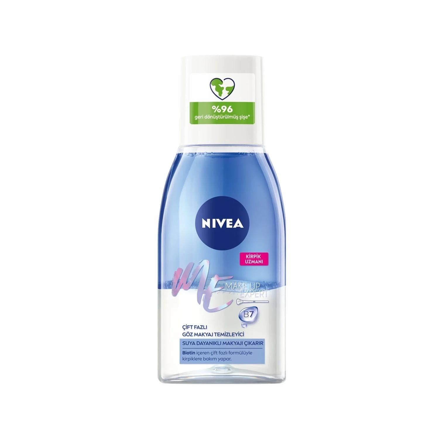 Nivea Visage Dual-Action Eye Makeup Remover - Gentle &amp; Effective Makeup Removal for Sensitive Eyes