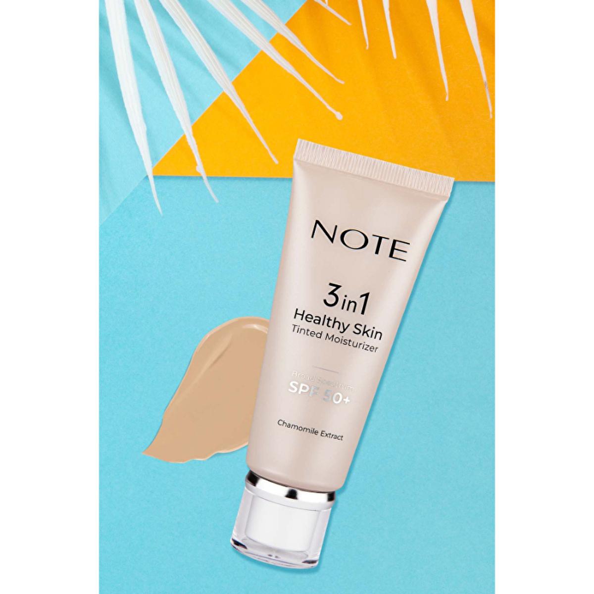 NOTE Cosmetics 3 In 1 Healthy Skin Tinted Moisturizer: SPF 50, Lightweight, Evens Skin Tone &amp; Protects