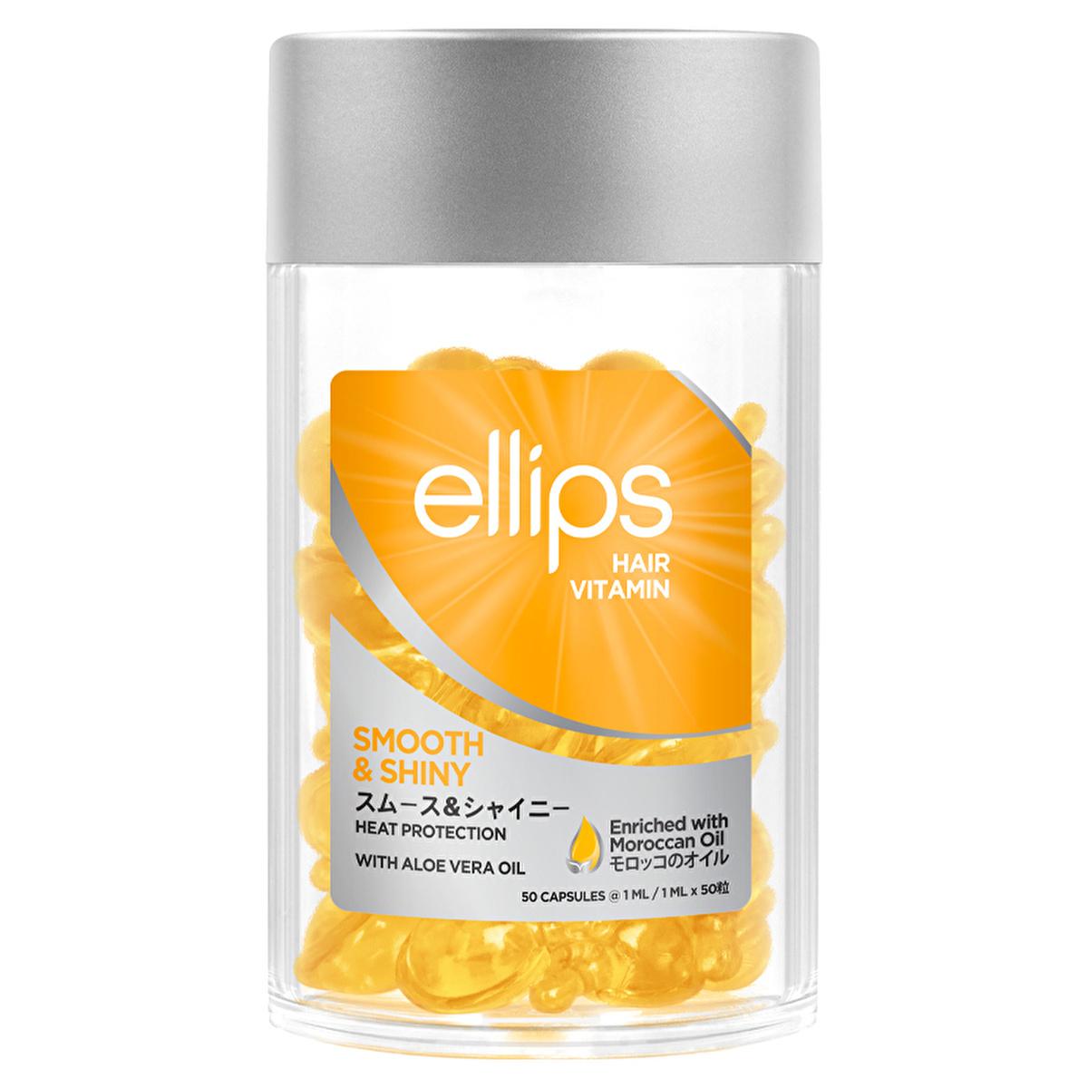 Ellips Hair Vitamin Capsules with Argan &amp; Aloe Vera Oil: Smooth &amp; Shiny Hair, Intense Hydration, Repair for Damaged Hair, Hair Growth Vitamins