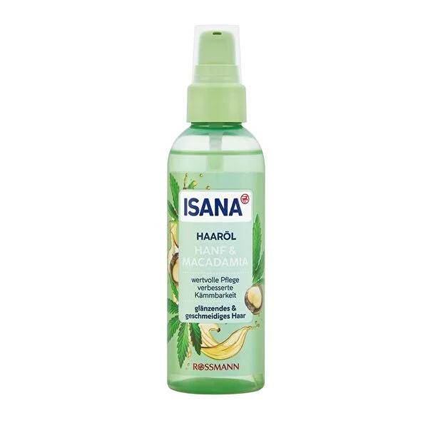 Isana Hair Care Oil with Hemp &amp; Macadamia Oil Extract - Nourishes &amp; Repairs Damaged Hair, Sulfate-Free, 3.38 fl oz