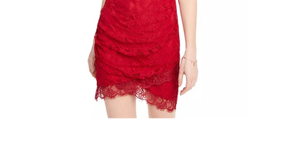 Speechless Juniors Lace Halter Wrap Skirt Dress, Size Medium