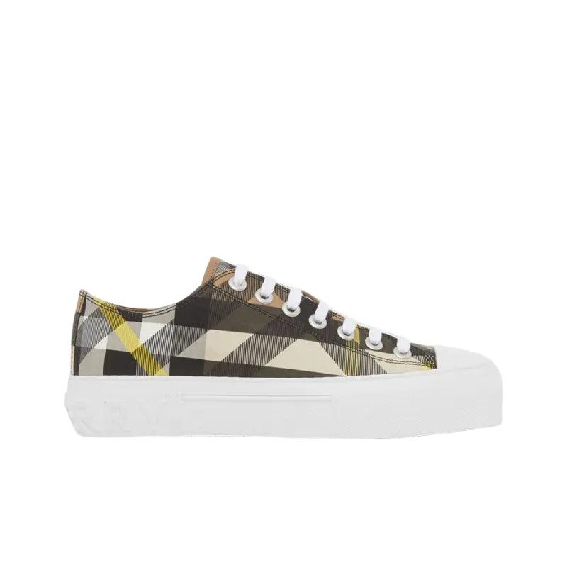 Burberry Exaggerated Check Cotton Sneakers Wheat