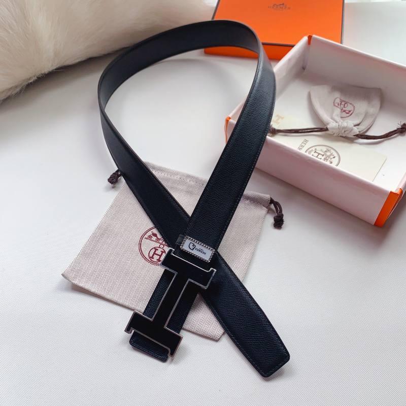 Hermes Men Black Buckle Belt &