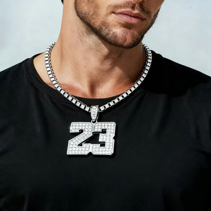 Digital 23 Pendant Necklace Hip Hop Alloy Jewelry