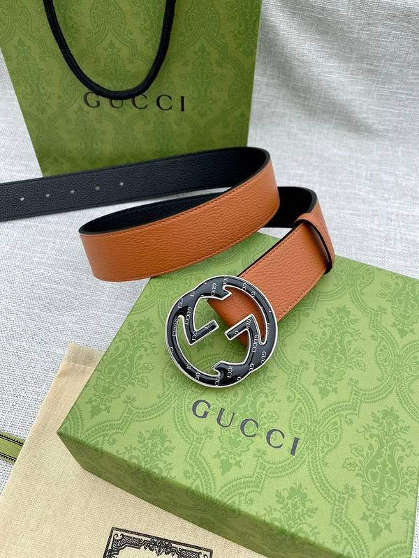 GUCCI Embellished coated-canvas and leather belt &