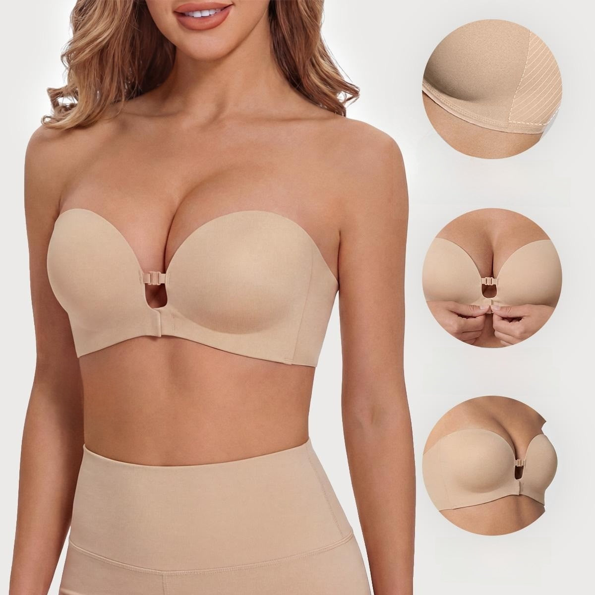 Women Strapless Front-Clasp Bra