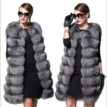 Silver Fox Imitation Fur Vest