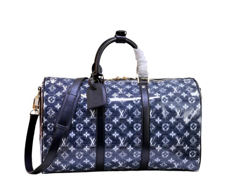 Louis Vuitton Navy &amp; White Monogram Keepall 50