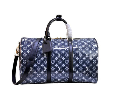 Louis Vuitton Navy &amp; White Monogram Keepall 50