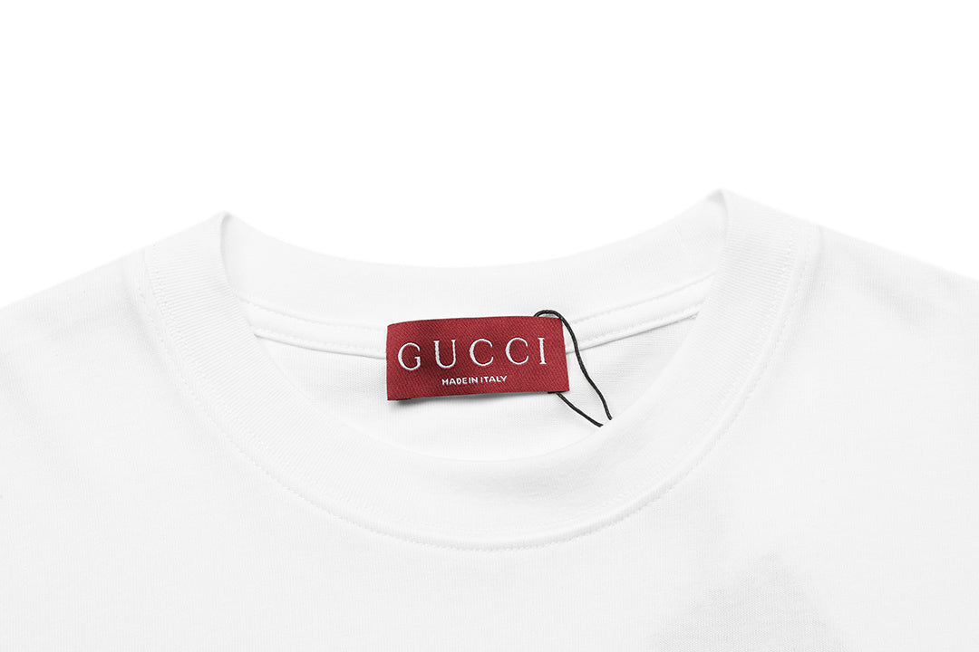 Gucci T-Shirt White Crew Neck | Luxury Cotton Tee - Casual Elegance