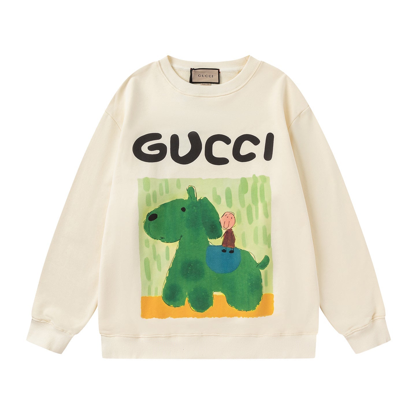 GUCCI Beige Cotton Jersey Sweatshirt New &amp; Authentic