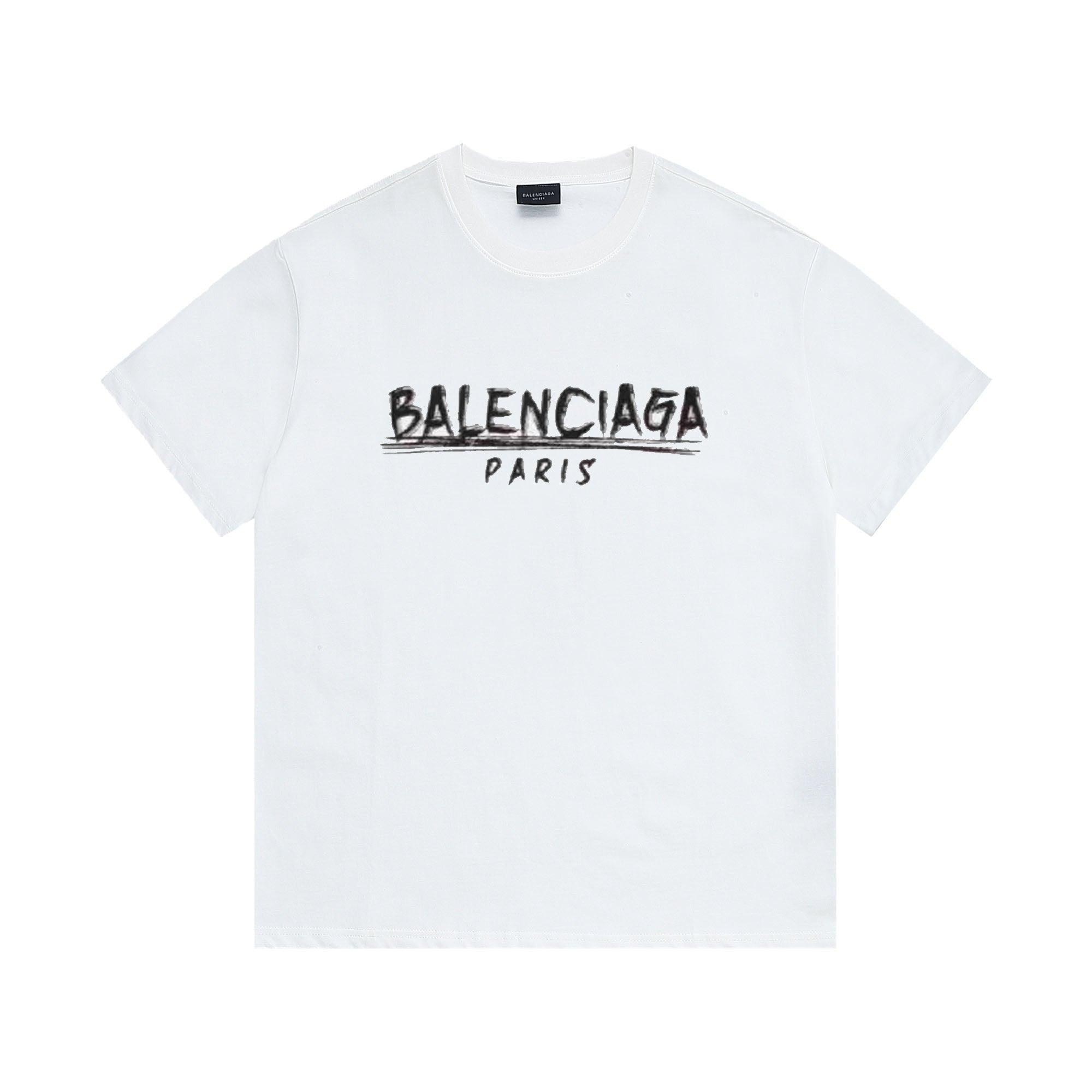 Balenciaga White T-Shirt Without Collar