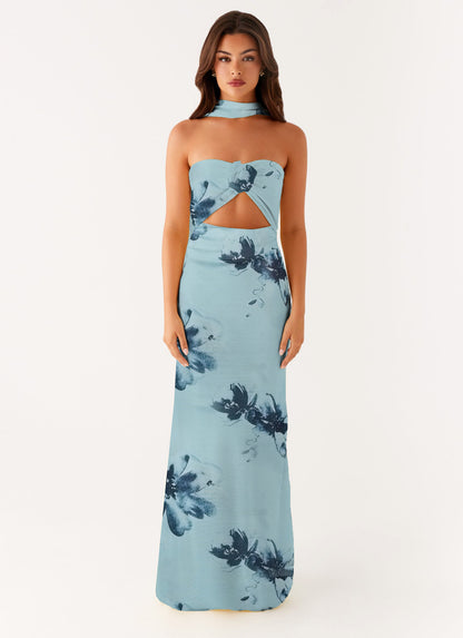 Floral Cut Out Backless Summer Dress