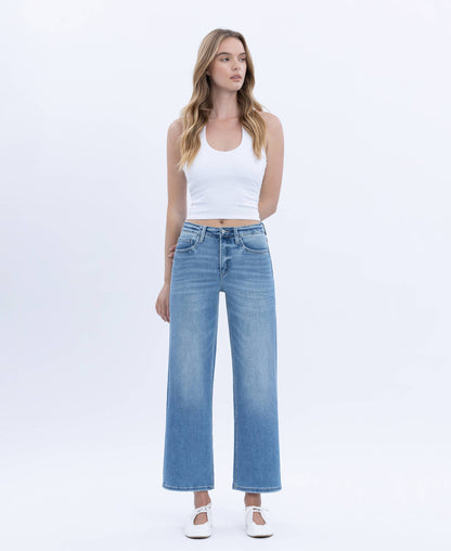 Willa Tummy Control High Rise Crop Wide Jean