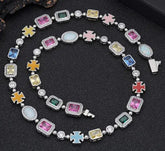 Gold-Plated Hip-Hop Gemstone Necklace SHOPEZRA L.L.C.