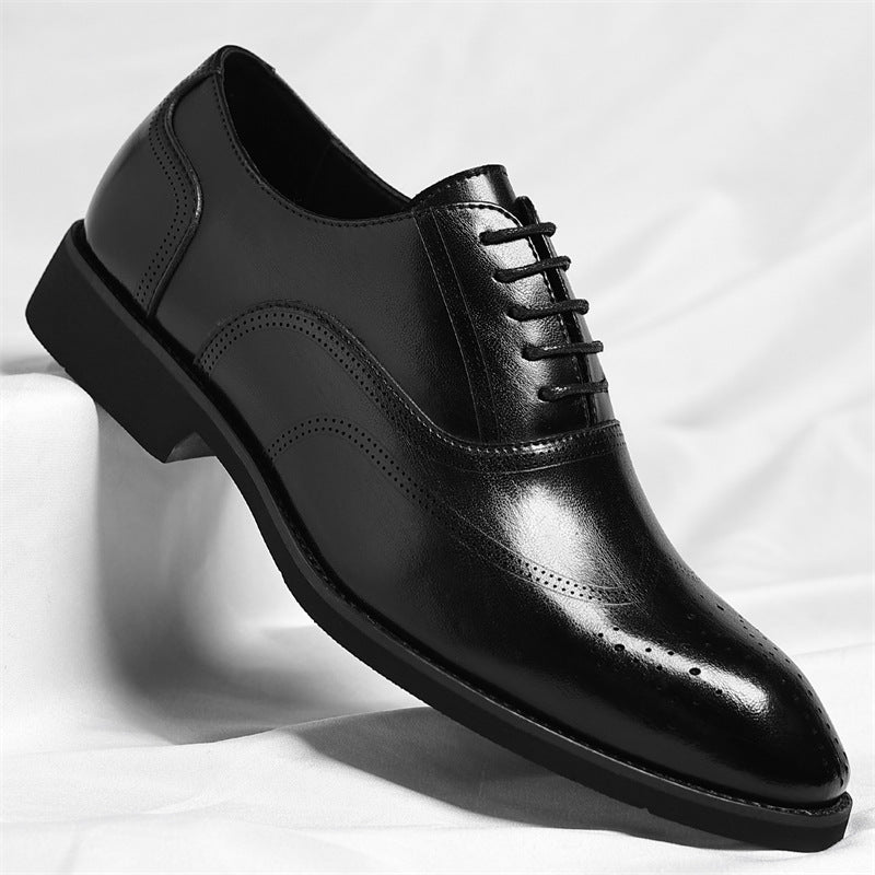 Mens Pointed Toe Derby Brogue Shoes