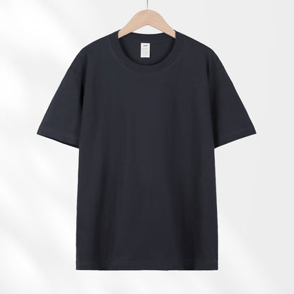 All-Match Crewneck Shoulder Top Solid Color Half-Sleeve
