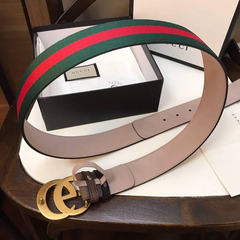 Gucci GG Marmont Web Belt Canvas and Leather &