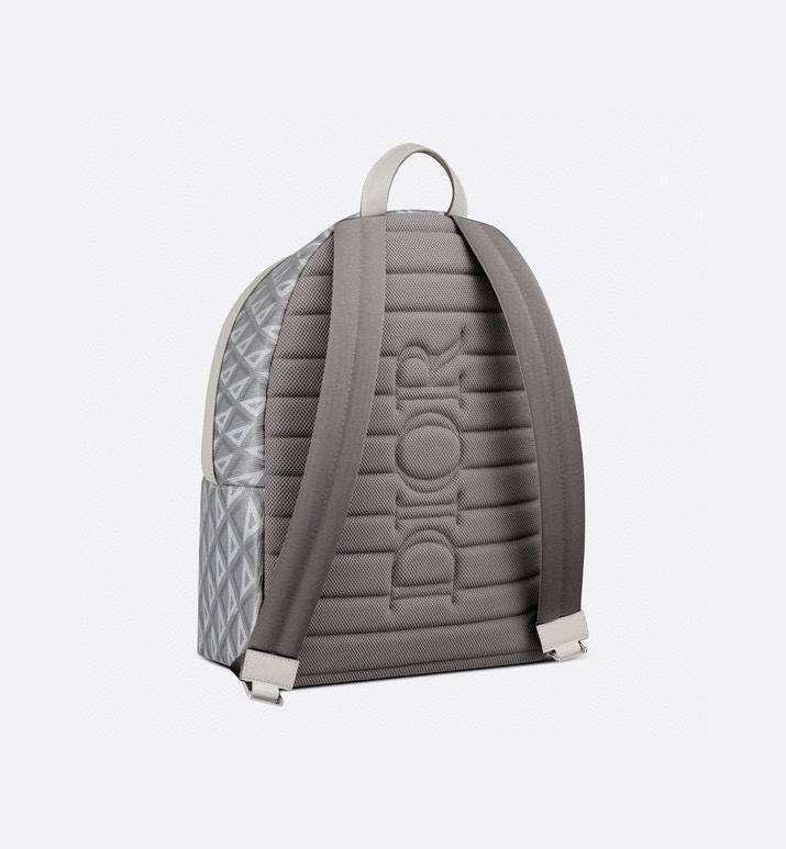 Dior Rider Zipped Backpack Grey Coated Cotton Canvas with CD Diamond Print