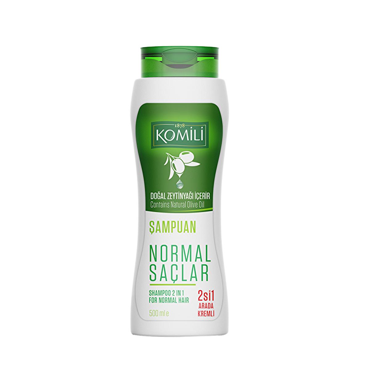 Komili 2-in-1 Olive Oil Shampoo: Moisturizing, Gentle &amp; Creamy Shampoo with Conditioner for Normal Hair - Daily Use, 16.91 fl oz