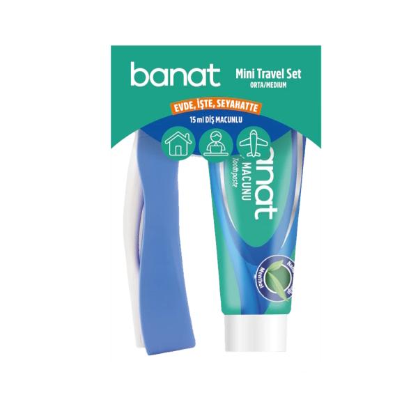 Banat Mini Travel Set Toothbrush &amp; Toothpaste Kit