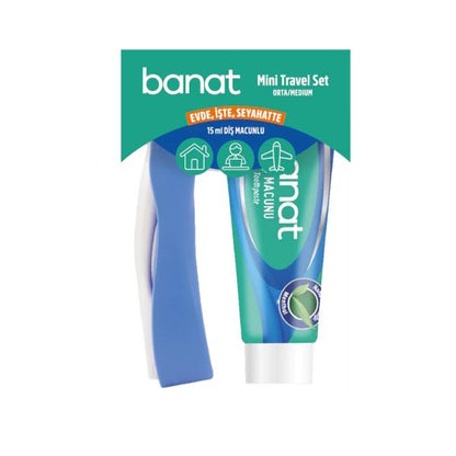 Banat Mini Travel Set Toothbrush &amp; Toothpaste Kit