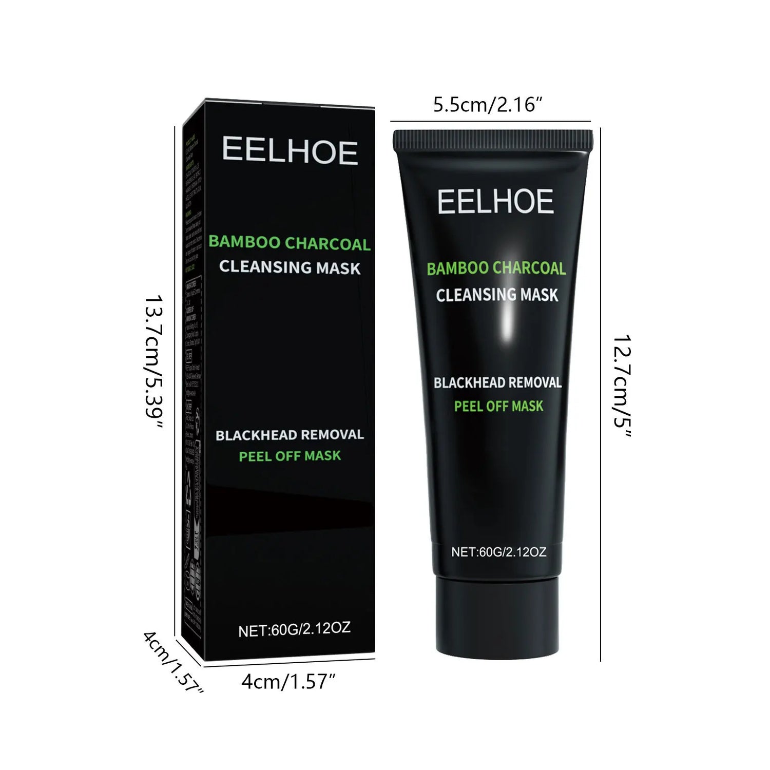 Eelhoe Bamboo Charcoal Blackhead Remover Face Mask Deep Cleansing Pores Shrink Nourishing Acne Treatment Face Peel Off Mask