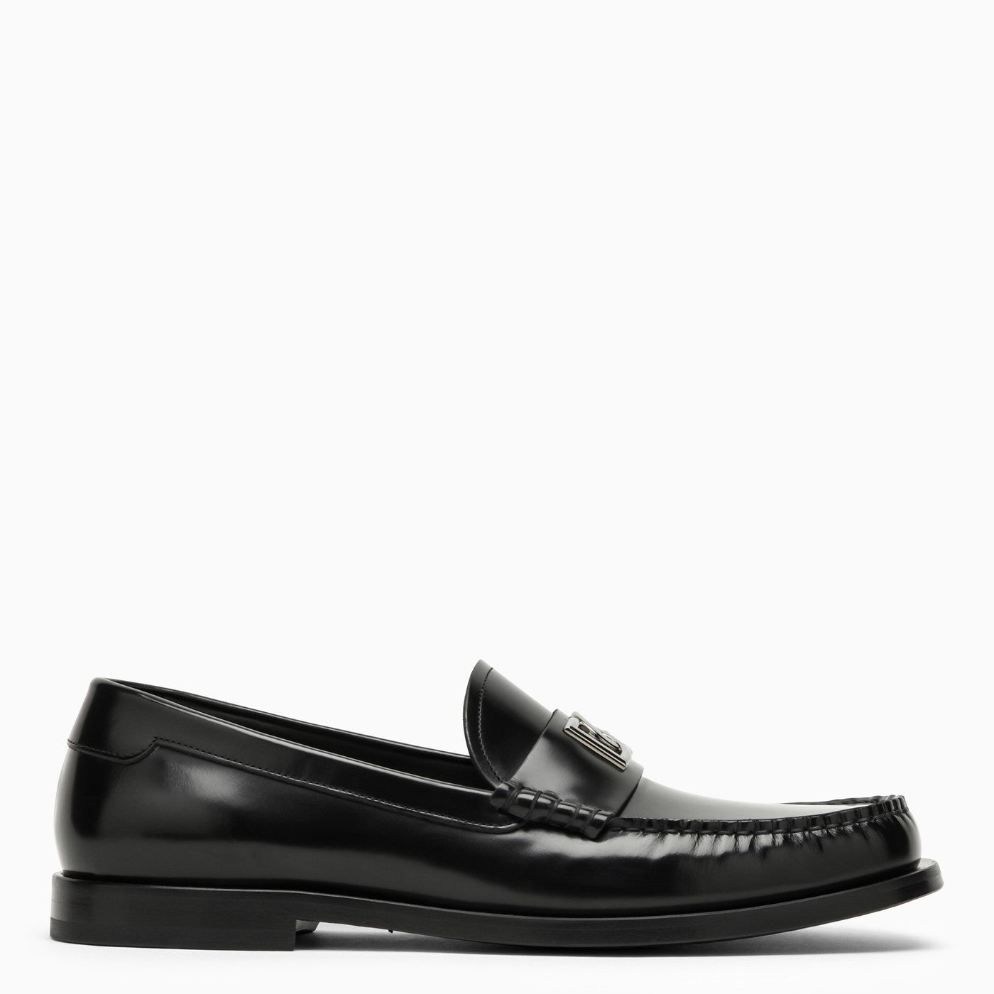 Dolce&amp;Gabbana Black Leather Loafer With Logo