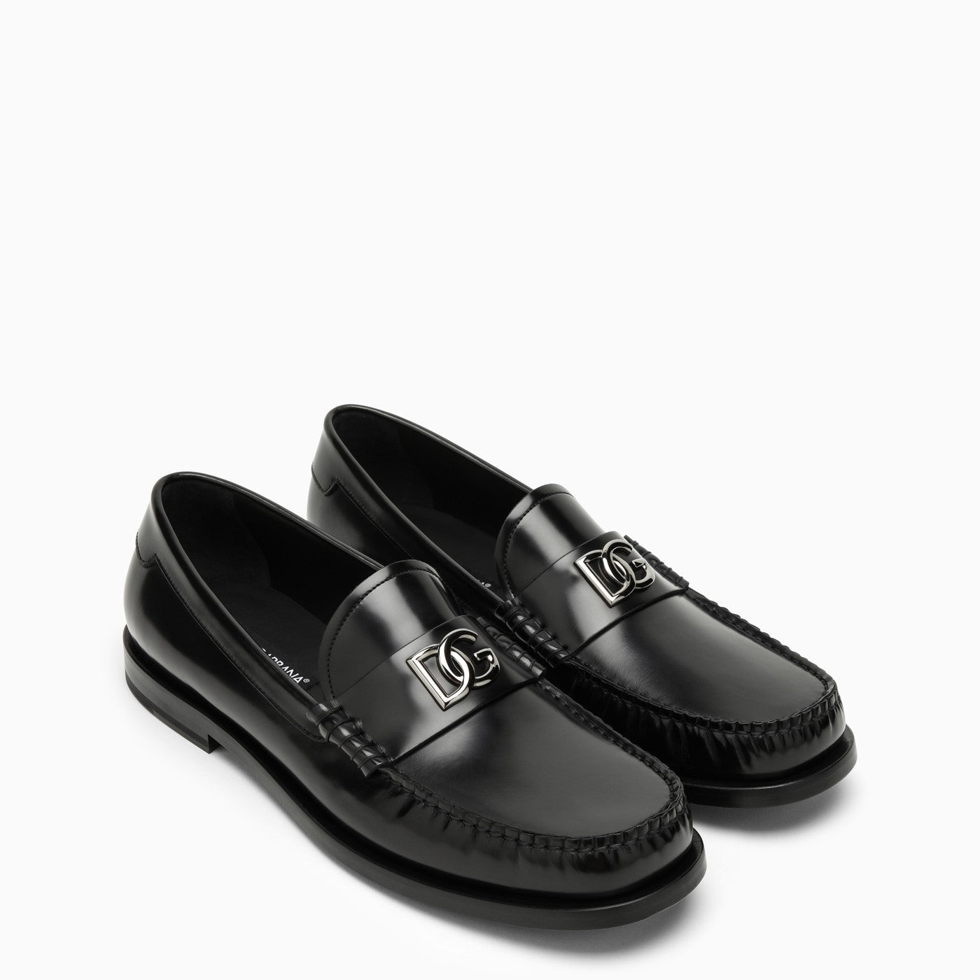 Dolce&amp;Gabbana Black Leather Loafer With Logo
