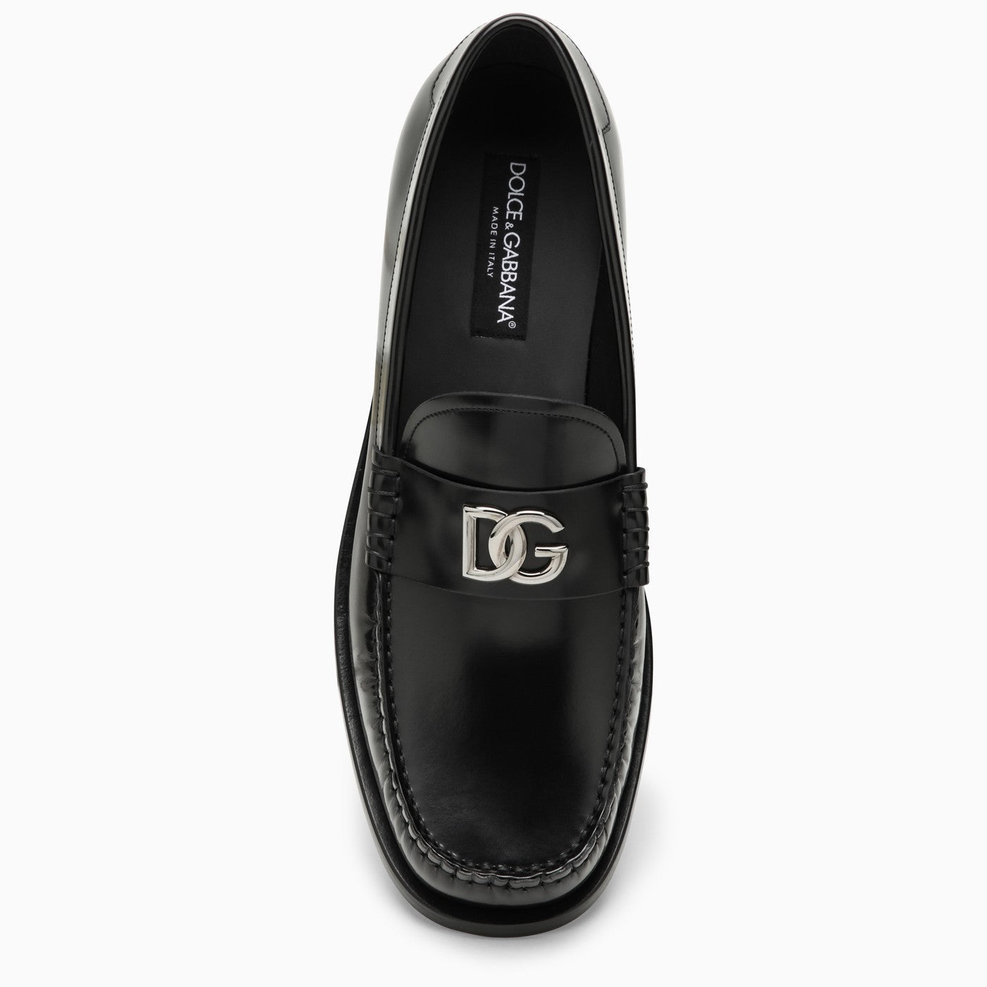 Dolce&amp;Gabbana Black Leather Loafer With Logo