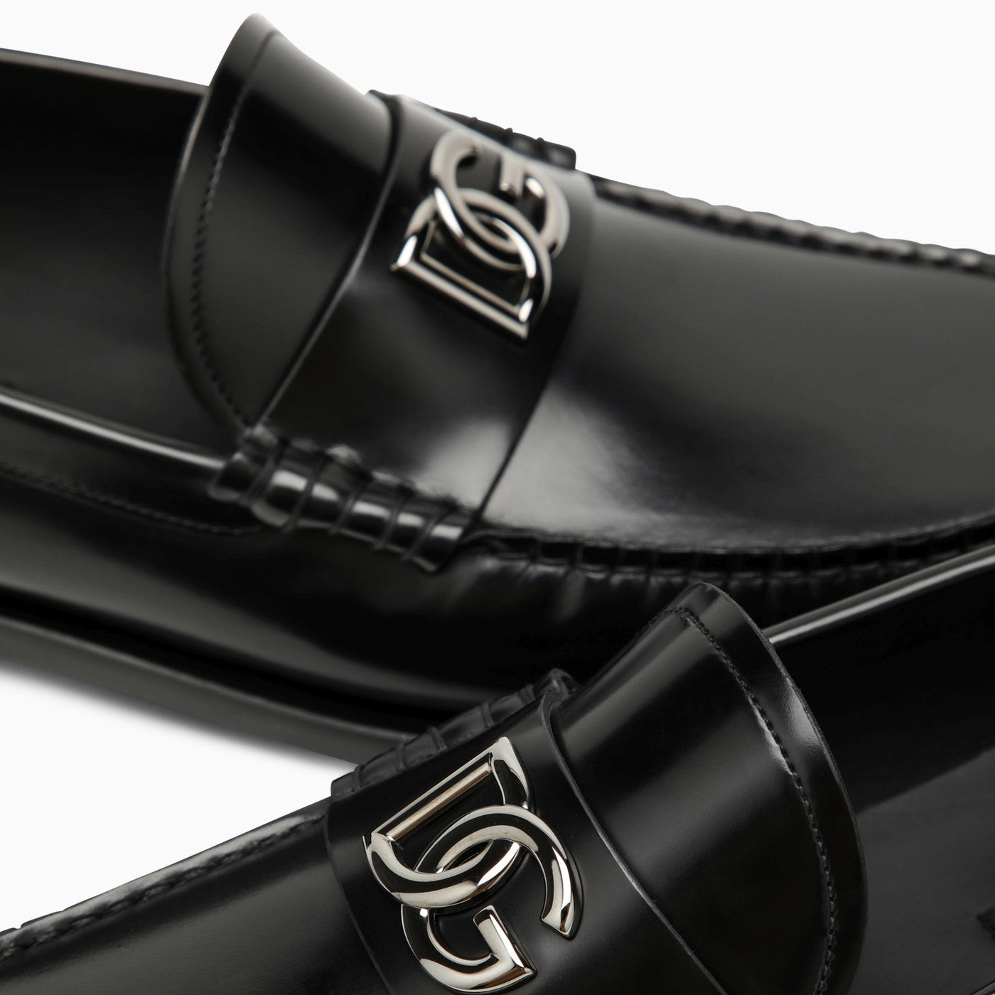 Dolce&amp;Gabbana Black Leather Loafer With Logo