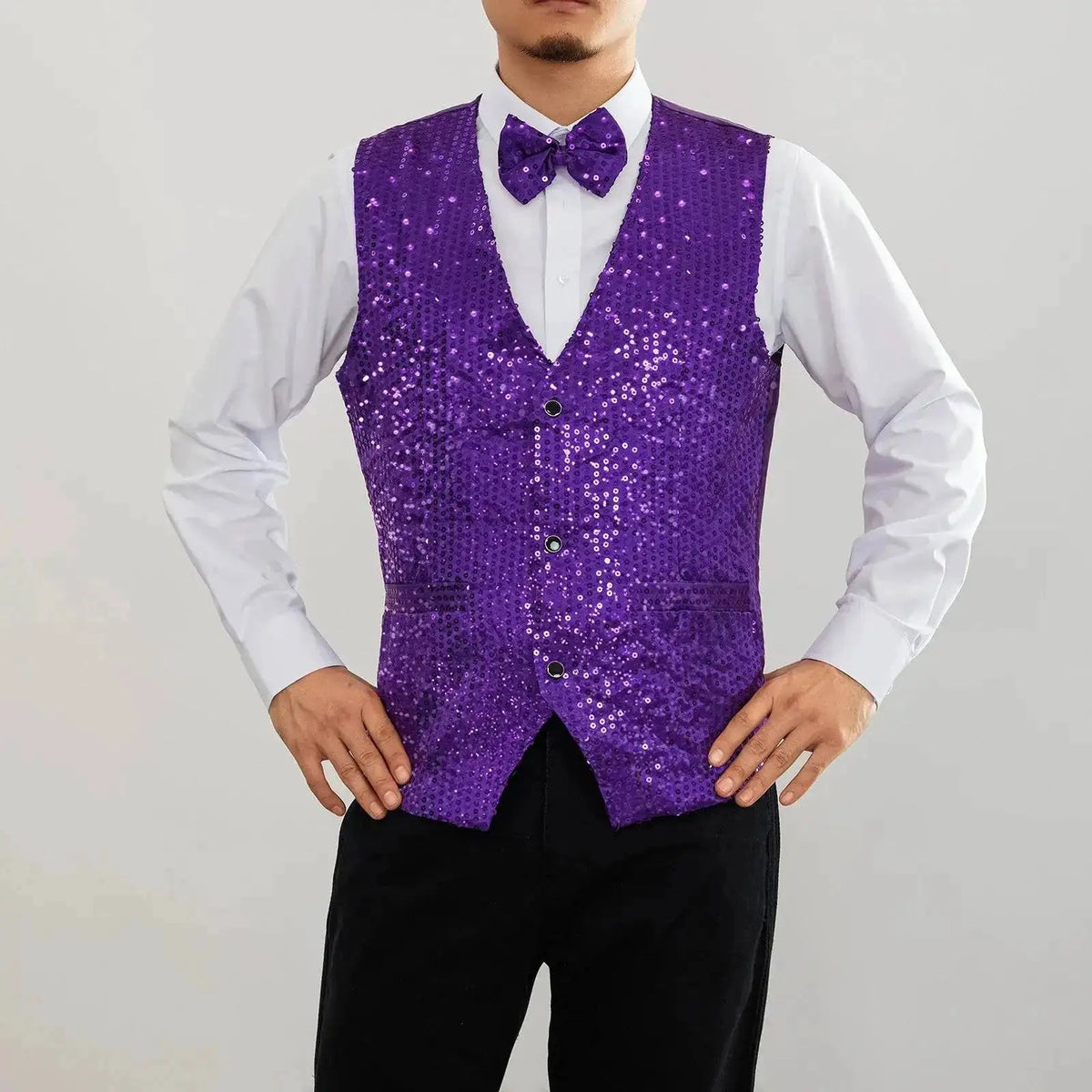 New Design Men Sequins Pattern Glitter Embellished V-neck Blazer Vest Male Evening Party Suits Plus Size hot by Dropshipman