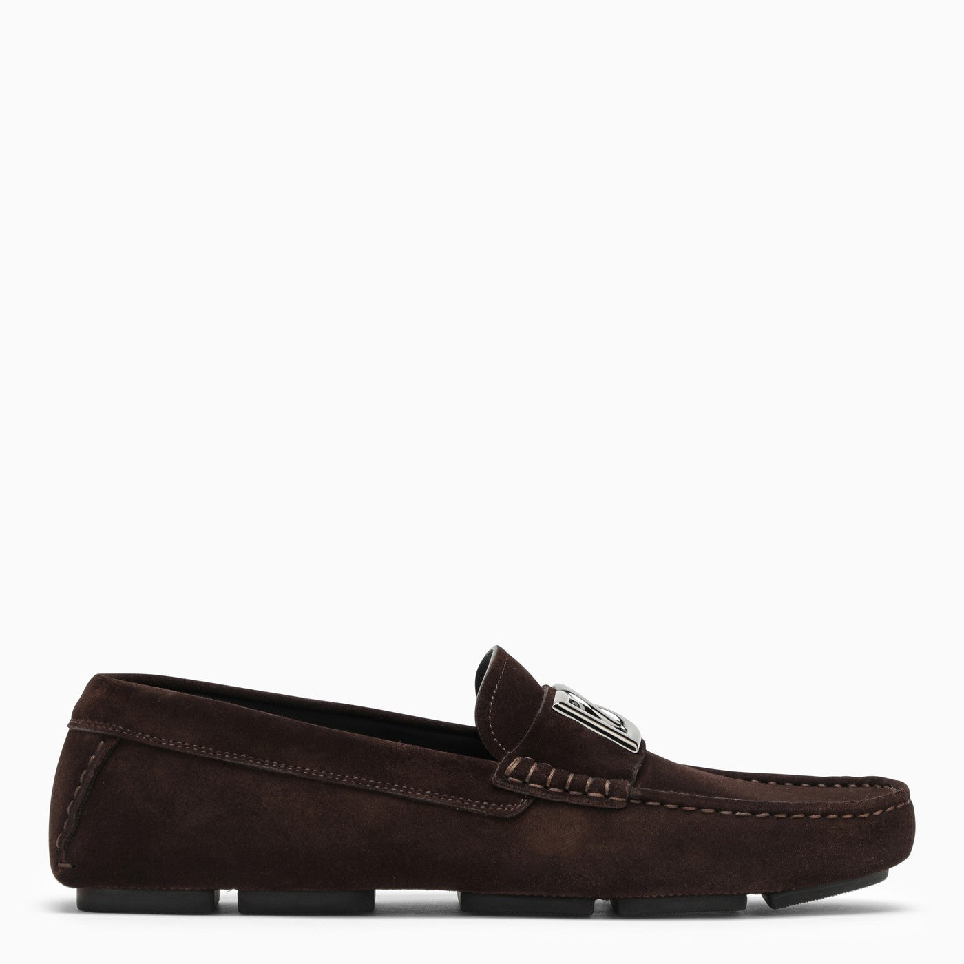 Dolce&amp;Gabbana Brown Suede Loafer With Logo