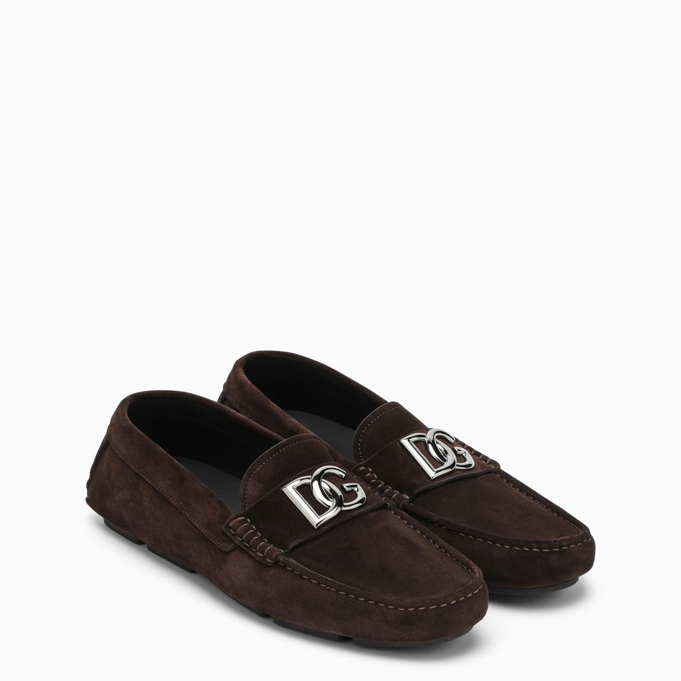 Dolce&amp;Gabbana Brown Suede Loafer With Logo