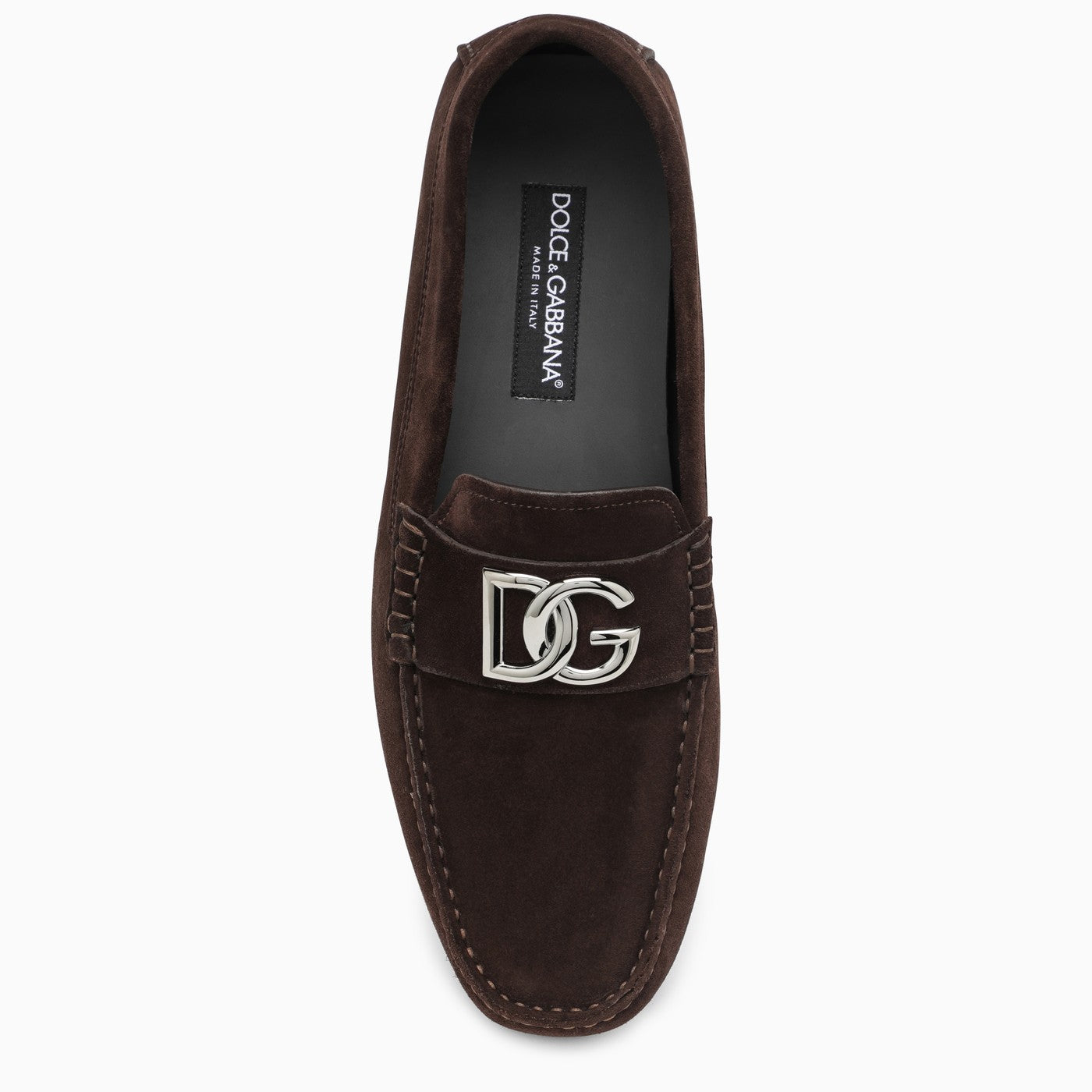 Dolce&amp;Gabbana Brown Suede Loafer With Logo