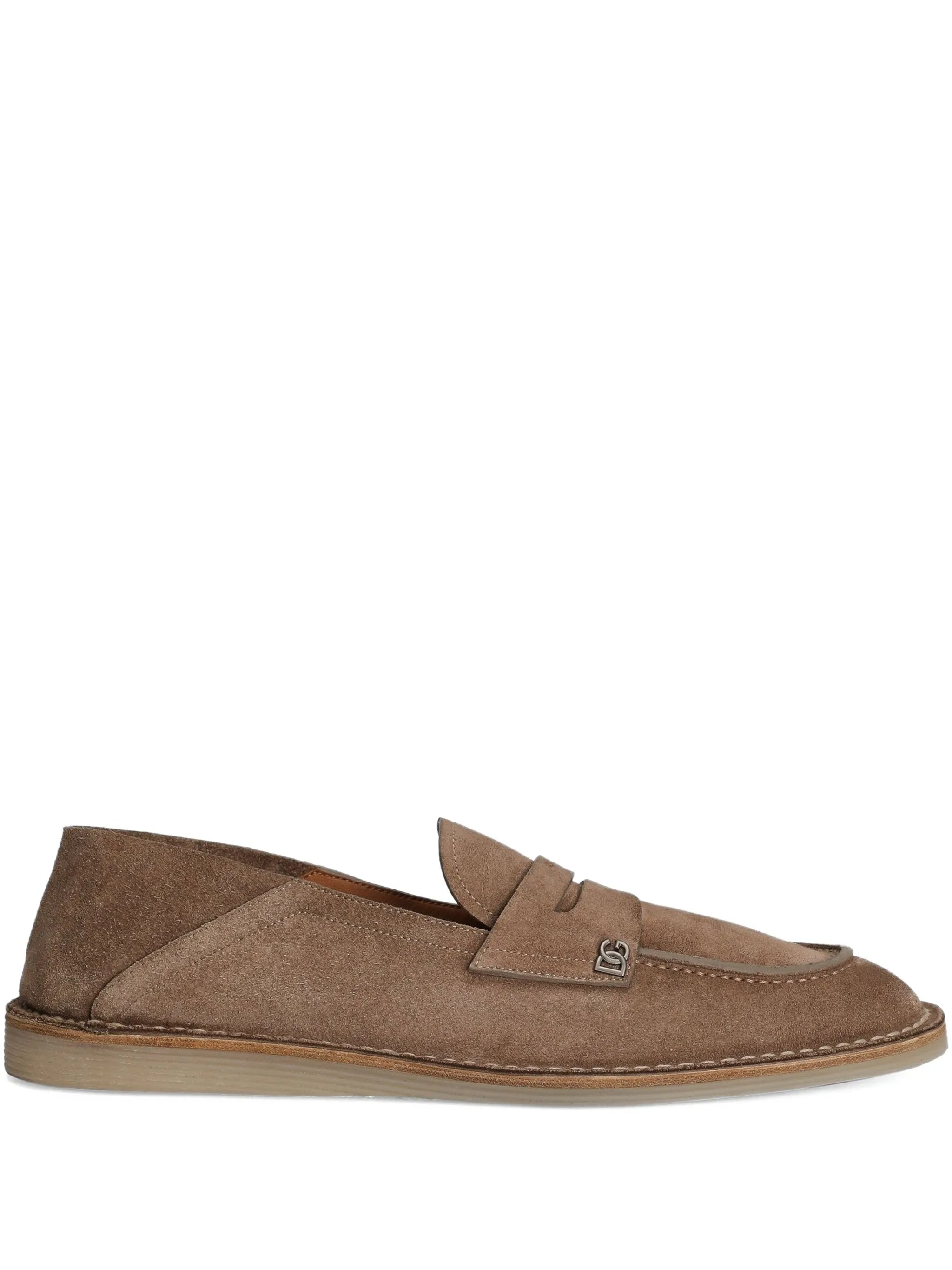 DOLCE &amp; GABBANA Stylish Leather Moccasin Slippers for Men